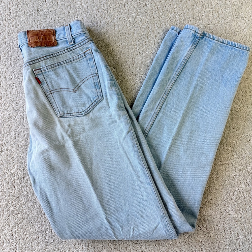 Vintage 80s Levi's 501 Student Jeans 28X32 Light Blue High Waisted Made in USA